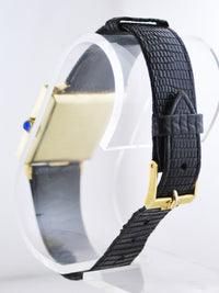 Cartier Tank Mechanic Square Wristwatch on Orig. Strap Triple Signed in 18 Karat Yellow Gold - $15K VALUE APR 57