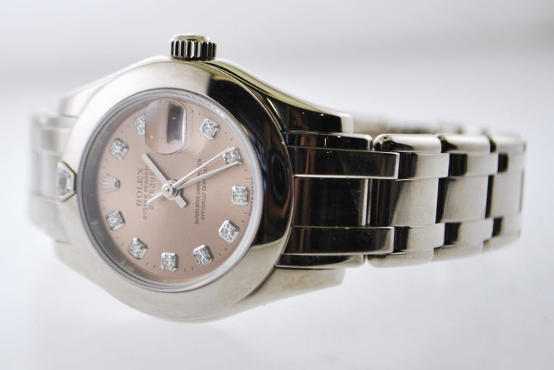 Rolex Datejust Lady's Wristwatch Diamond Dial Date on Pearlmaster Band in 18 Karat White Gold - $30K VALUE APR 57