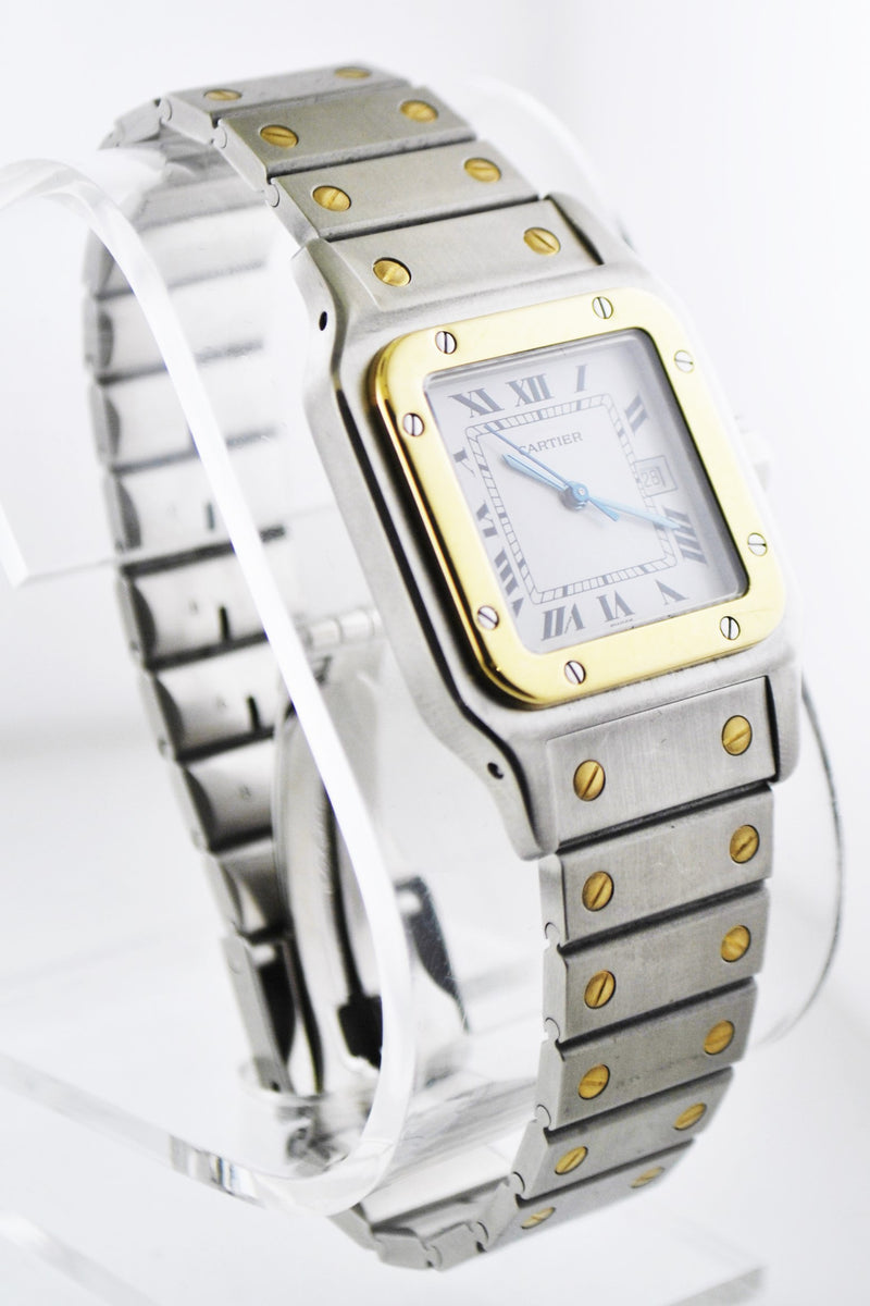 Cartier Santos Two-Tone Large Square Wristwatch Automatic in 18K Yellow Gold and Stainless Steel - $10K VALUE APR 57