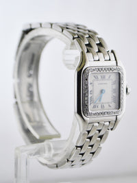 CARTIER Panthere #1320 Diamond Bezel Small Square Wristwatch Quartz in Stainless Steel - $20K VALUE APR 57
