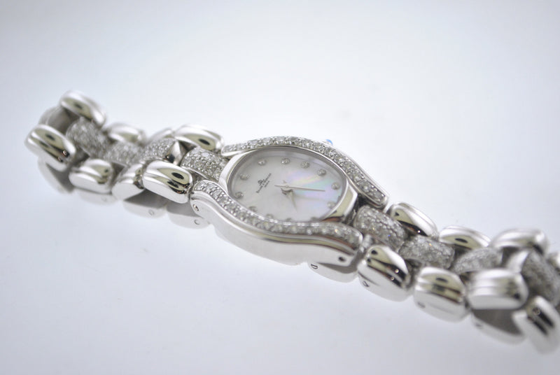 Baume & Mercier Lady's Wristwatch in 18K White Gold with Diamonds & Mother of Pearl Dial - $18K VALUE APR 57