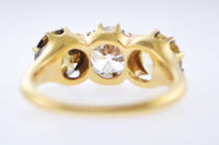 Lady's Antique 3 Stone Diamond Ring in Yellow Gold UGL Certified +3.60 TCW - $55.9K VALUE APR 57
