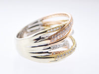 Contemporary Designer Fashion Pavé Diamond Rope Ring/Band in Rose, White & Yellow Gold - $10K VALUE APR 57