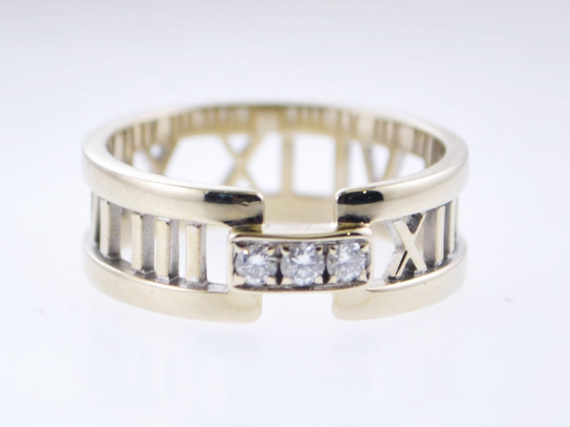 TIFFANY & CO. Contemporary 18K White Gold Roman Numerals Ring Band w/ Diamonds - $5K VALUE APR 57