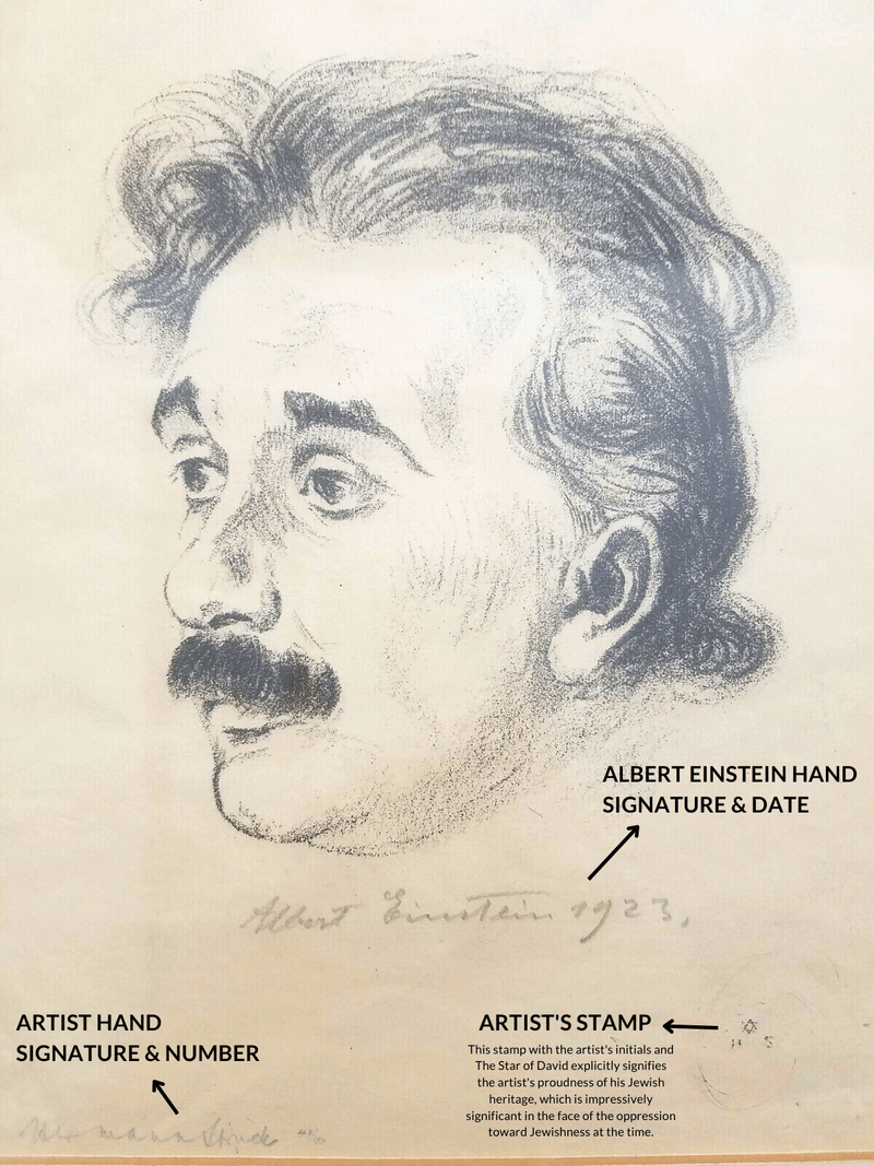 "Albert Einstein"SIGNED ORIGINAL Portrait,Ext. Significant,c1923,APR $100k w/CoA!!! APR 57