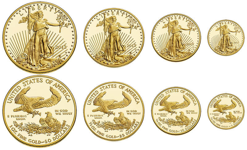 American Eagle Uncirculated Gold Coins Complete Set ✓ APR 57