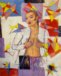 PETER PASSUNTINO "Dressing Lady with Stars" Oil on Canvas - $1.5K Appraisal Value APR 57