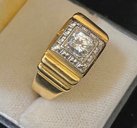 Solid Yellow Gold with Carat Diamond Unisex Ring - $10K Appraisal Value w/ CoA! } APR57