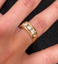 Beautiful Solid Yellow Gold 3-Diamond Channel-set Ring - $12K Appraisal Value w/CoA} APR57