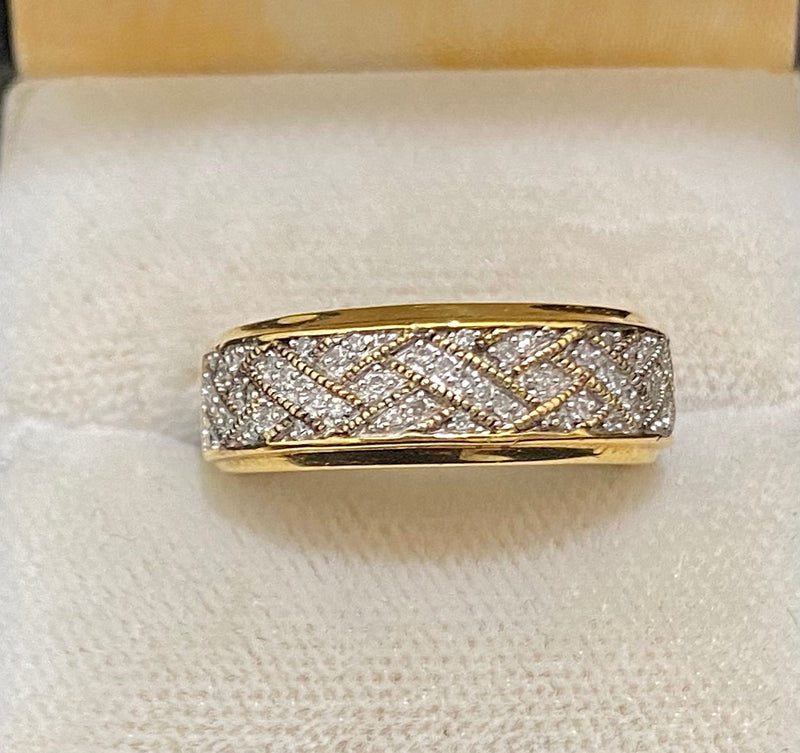 1940's Antique Indian 18K Yellow Gold & Sterling Silver 53-Diamond Ring - $6K Appraisal Value w/CoA} APR57