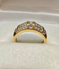 High End Designer Solid Yellow Gold 27-Diamond Ring - $7K Appraisal Value w/CoA} APR57