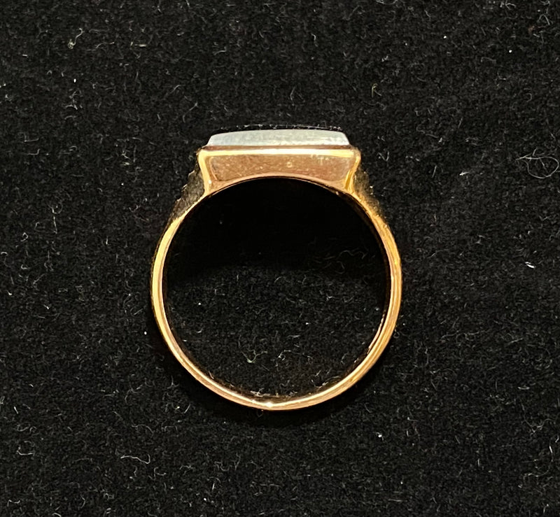 1920’s Church & Co. Designer Solid Yellow Gold with Intaglio Hematite Ring - $5K Appraisal Value w/ CoA! } APR57