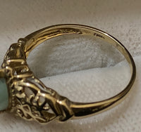 Unique Chinese Designer Solid Yellow Gold Jade Ring - $4K Appraisal Value w/CoA} APR57