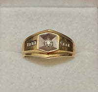Unique Designer Solid Yellow Gold with Diamond Point Ring - $2K Appraisal Value w/CoA} APR57