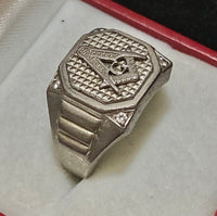 Incredible Unique Design Sterling Silver Freemason Ring - $4K Appraisal Value w/CoA} APR57