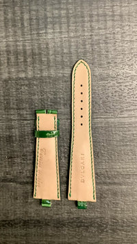 BVLGARI Diagono Green Padded Crocodile Leather Watch Strap - $800 APR VALUE w/ CoA! ✓ APR 57