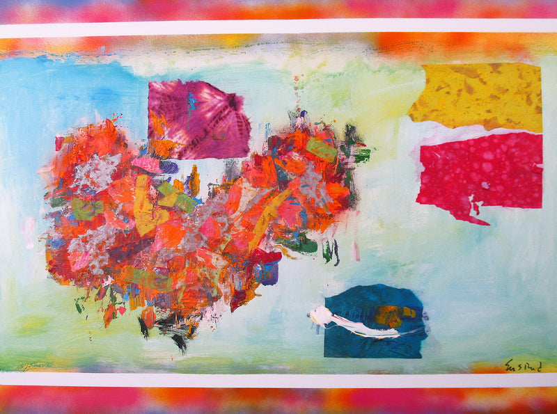 WAYNE ENSRUD "Meet Me At Midnight" Acrylic, Fabric, and Fiber Paper on Canvas, 2010 APR 57