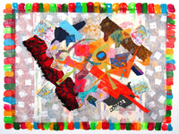 WAYNE ENSRUD "Someday" Acrylic, Fiber Paper, and Fabric on Canvas, 2009 APR 57