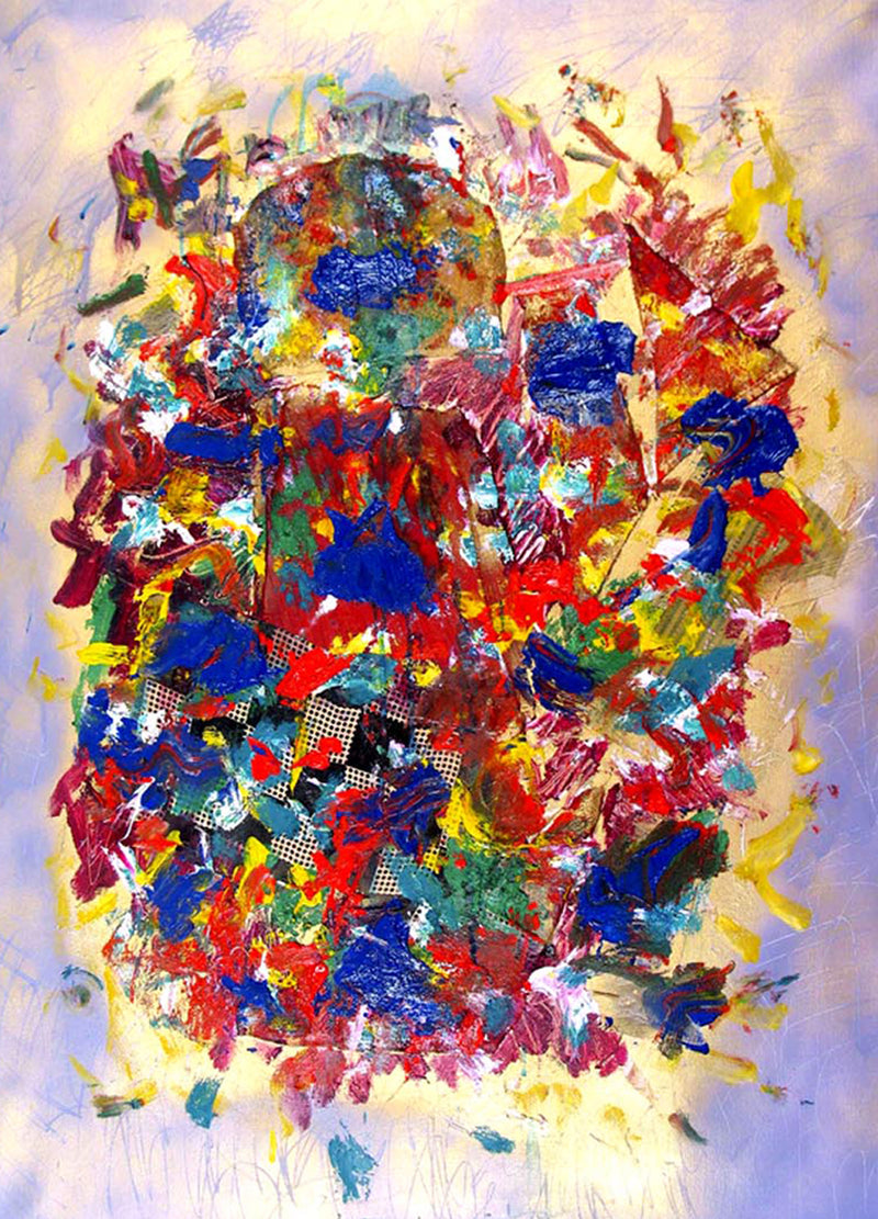 WAYNE ENSRUD "Grotto Azure" Acrylic and Fabric on Canvas, 2008 APR 57