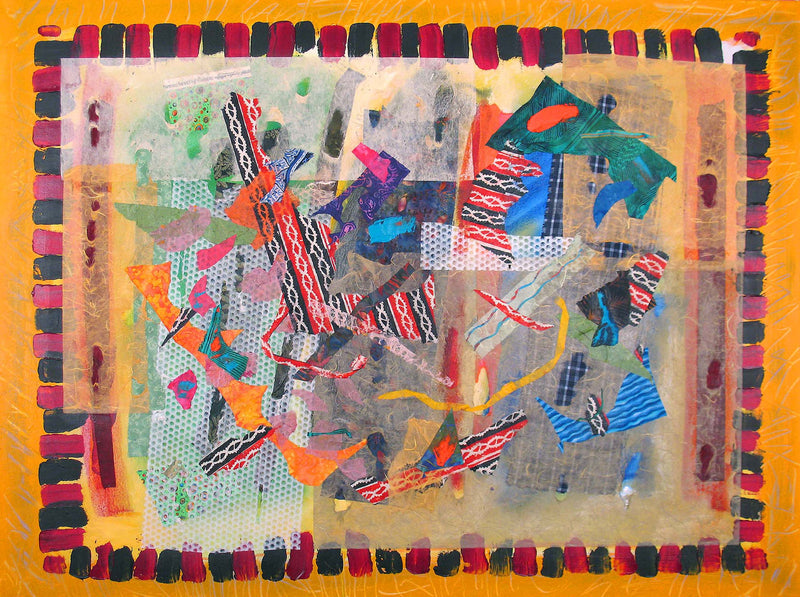 WAYNE ENSRUD "Mama Done Told Me" Acrylic, Fabric, and Fiber Paper on Canvas, 2009 APR 57