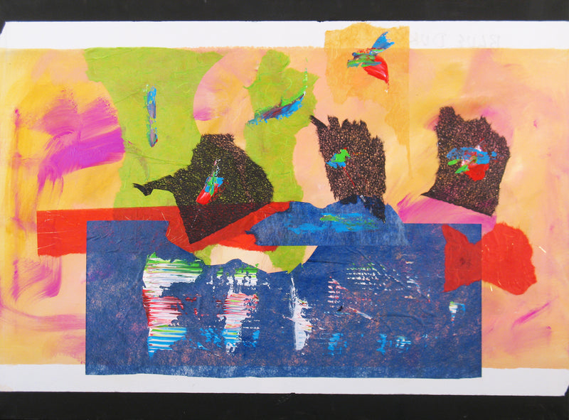 WAYNE ENSRUD "Blue Duke" Acrylic and Fiber Paper on Canvas, 2009 APR 57