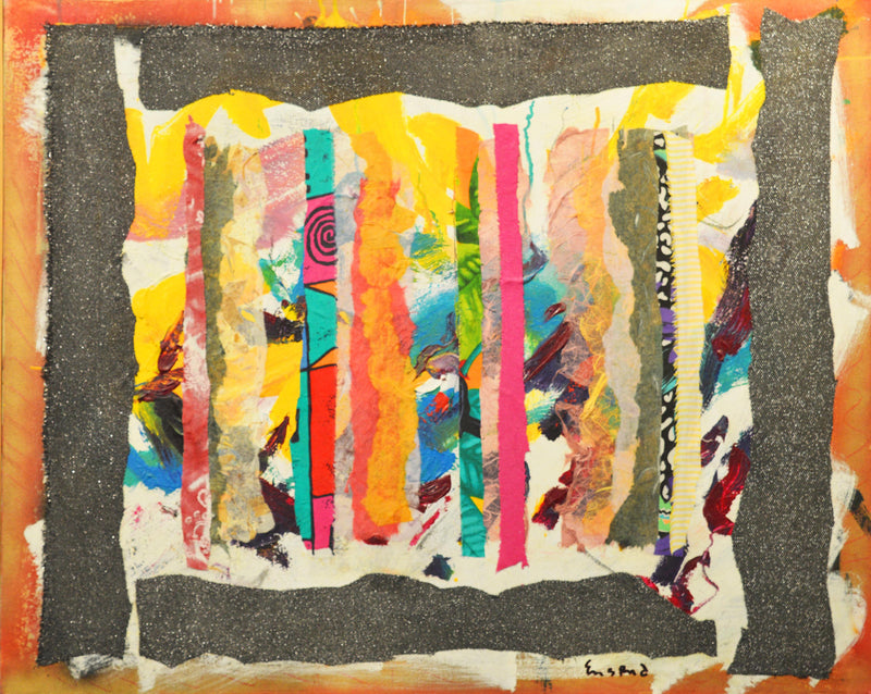 WAYNE ENSRUD "Bolero" Acrylic, Fabric, and Fiber Paper on Canvas, 2008 APR 57