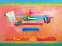 WAYNE ENSRUD "The Rains Came" Acrylic and Fiber Paper on Canvas, 2009 APR 57