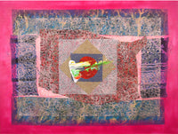 WAYNE ENSRUD "Eclipse" Acrylic, Fabric, and Fiber Paper on Canvas, 2009 APR 57