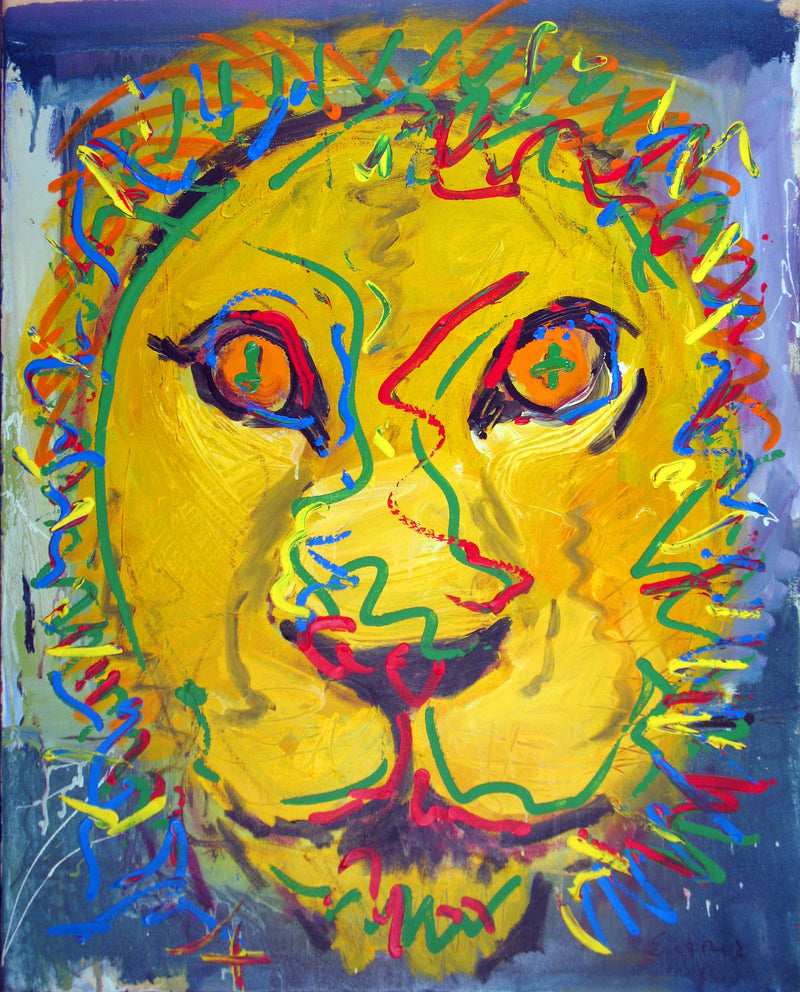 WAYNE ENSRUD "Lionhead" Acrylic on Canvas, 1997 APR 57