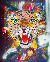 WAYNE ENSRUD "Leopard Head" Acrylic on Canvas, 1997 APR 57