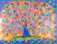 WAYNE ENSRUD "Peacock Display" Acrylic on Canvas, 1997 APR 57