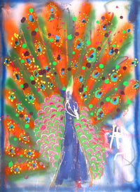 WAYNE ENSRUD "Peacock" Acrylic on Canvas, 1997 APR 57