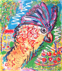 WAYNE ENSRUD "Umbrella Cockatoo" Acrylic on Canvas, 1997 APR 57