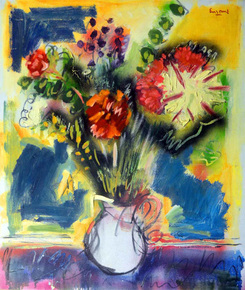 WAYNE ENSRUD "Mixed Floral Bouquet" Acrylic on Canvas, 1985 APR 57