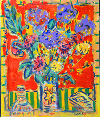 WAYNE ENSRUD "Iris Bouquet" Acrylic on Canvas, 1987 APR 57