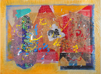 WAYNE ENSRUD "Going Places" Acrylic, Fabric, and Fiber Paper on Canvas, 2008 APR 57