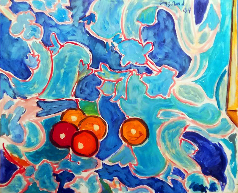 WAYNE ENSRUD "Blue Carpet" Acrylic on Canvas, 1994 APR 57