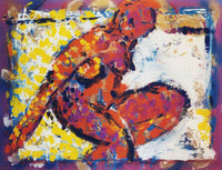 WAYNE ENSRUD "Crouching Figure" Acrylic on Canvas, C. 1996 APR 57