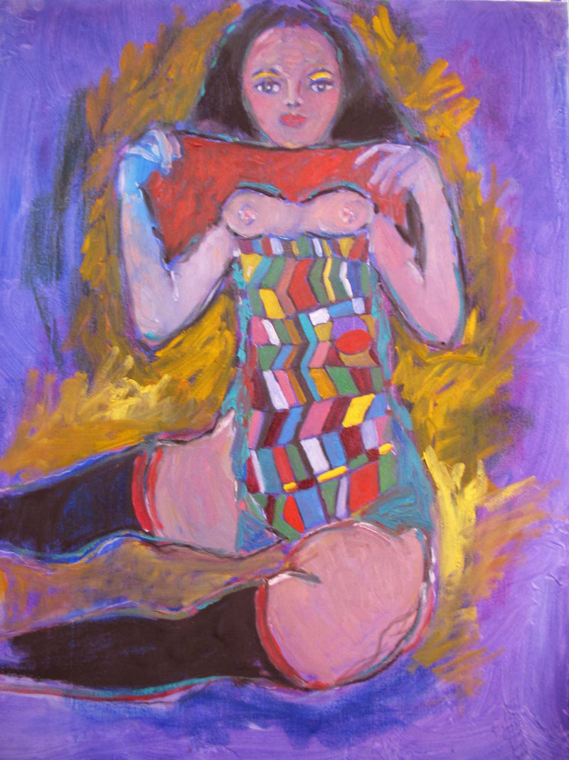 WAYNE ENSRUD "Figure in Colored Tunic" Acrylic on Canvas, C. 2007 APR 57
