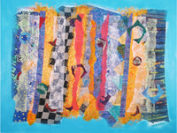 WAYNE ENSRUD "Be Still" Acrylic, Fabric, and Fiber Paper on Canvas, 2008 APR 57
