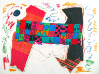 WAYNE ENSRUD "Mr Joseph W" Acrylic, Crayon, and Fabric on Canvas, 2009 APR 57