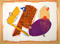 WAYNE ENSRUD "Opus II" Acrylic, Crayon, Paper, and Fabric on Canvas, 2008 APR 57