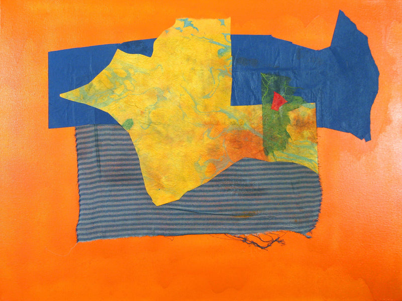 WAYNE ENSRUD "Time 5:35 PM" Acrylic, Paper, and Fabric on Canvas, 2009 APR 57