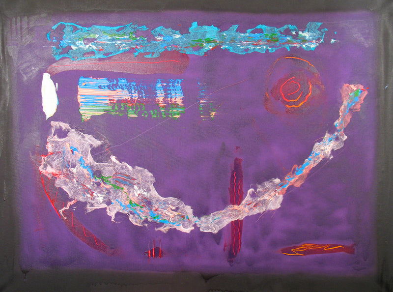 WAYNE ENSRUD "Mood Indigo" Acrylic and Fiber Paper on Canvas, 2009 APR 57