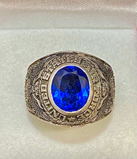1940’s United States Air Force Class Ring in Sterling Silver with Blue Stone - $5K Appraisal Value w/CoA} APR57