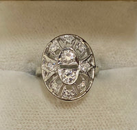 Victorian-era Solid White Gold Diamonds Intricate Ring - $13K Appraisal Value w/CoA} APR57