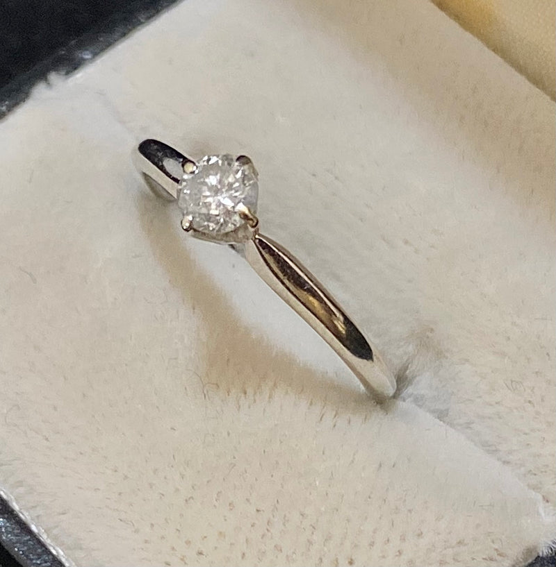 Designer KEEPSAKE Solid White Gold Diamond Solitaire Engagement Ring - $3K Appraisal Value w/CoA} APR57