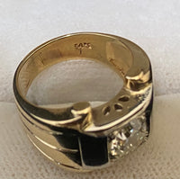 Antique Designer Solid Yellow Gold with Old Mine Diamond Flat-top Ring - $20K Appraisal Value w/CoA} APR57