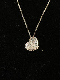 Contemporary Design Solid White Gold Heart Pendant Necklace w/ 37 Diamonds -$4K Appraisal Value w/ CoA! } APR 57