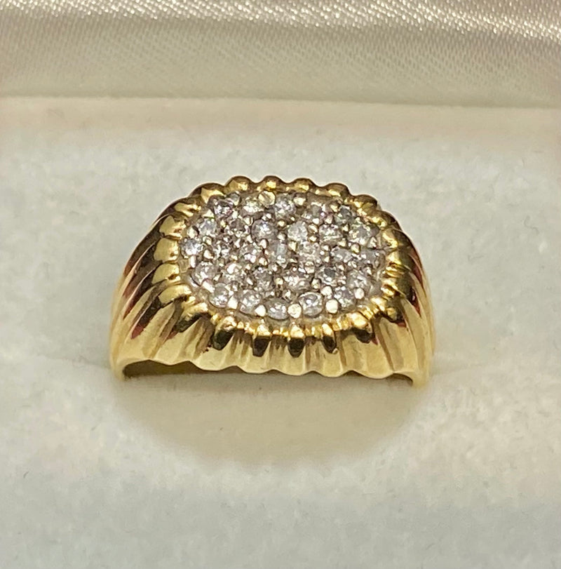 Unique Designer Solid Yellow Gold 29-Diamond Ring - $6K Appraisal Value w/CoA} APR57